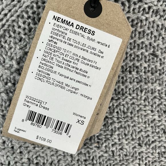 NWT prAna Gray Nemma Sweater Dress Size XS Organic Cotton Long Sleeve - Picture 5 of 12